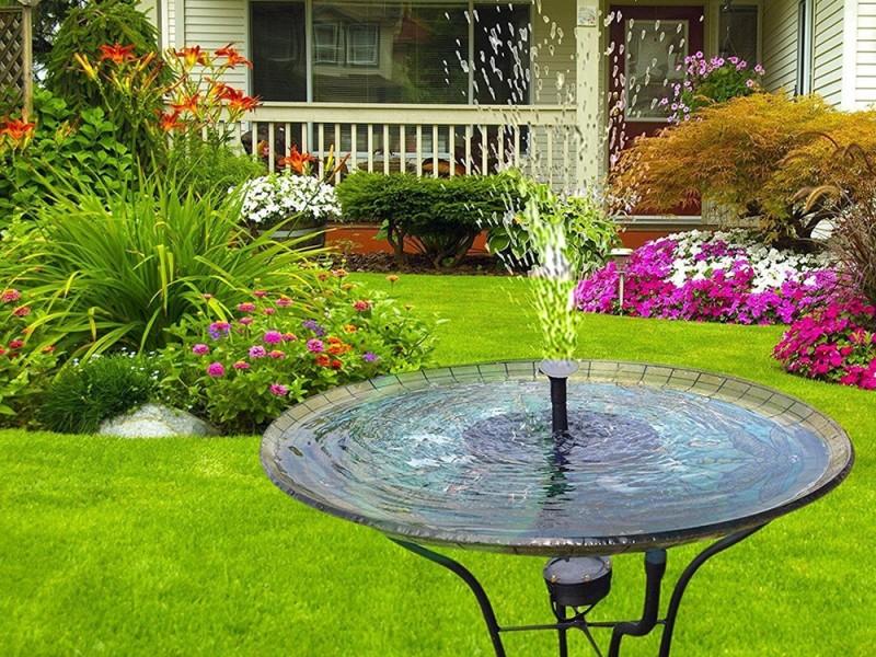 Solar-Powered Water Fountain.
